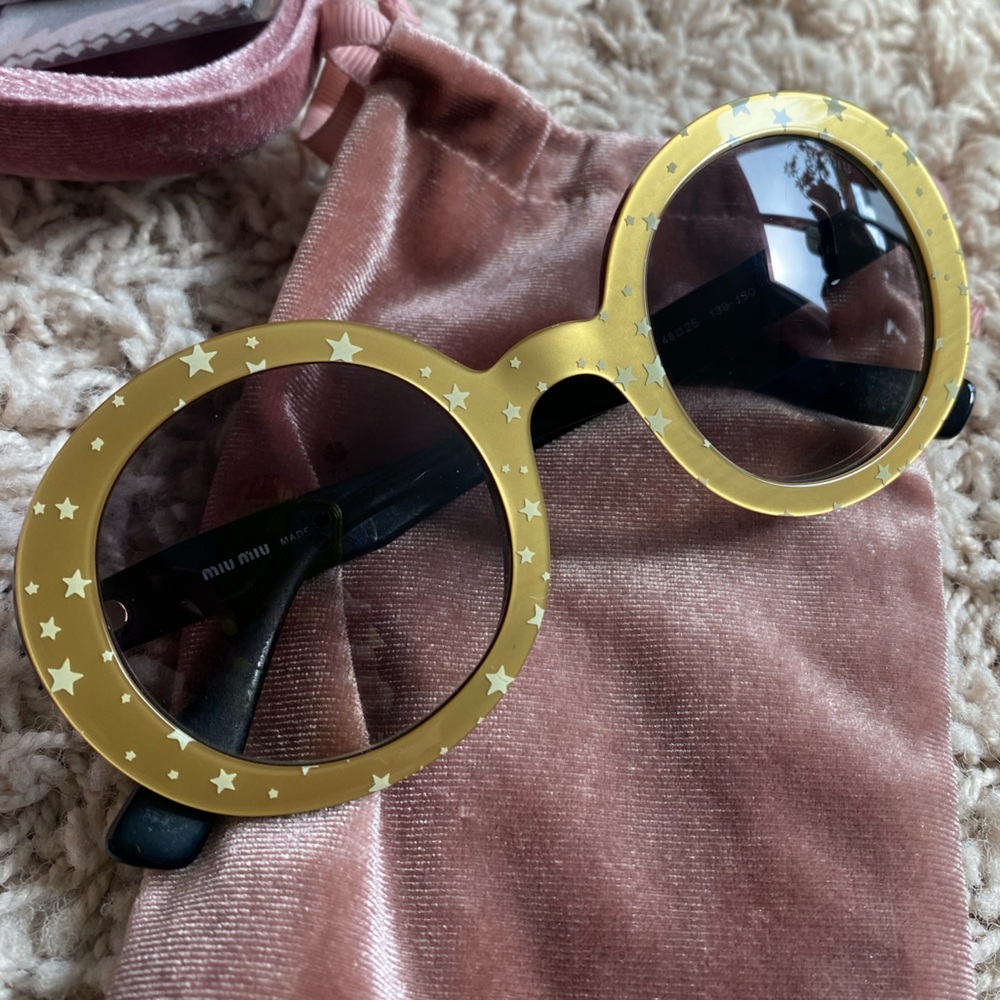 Miu Miu 48-mm star print round sunglasses